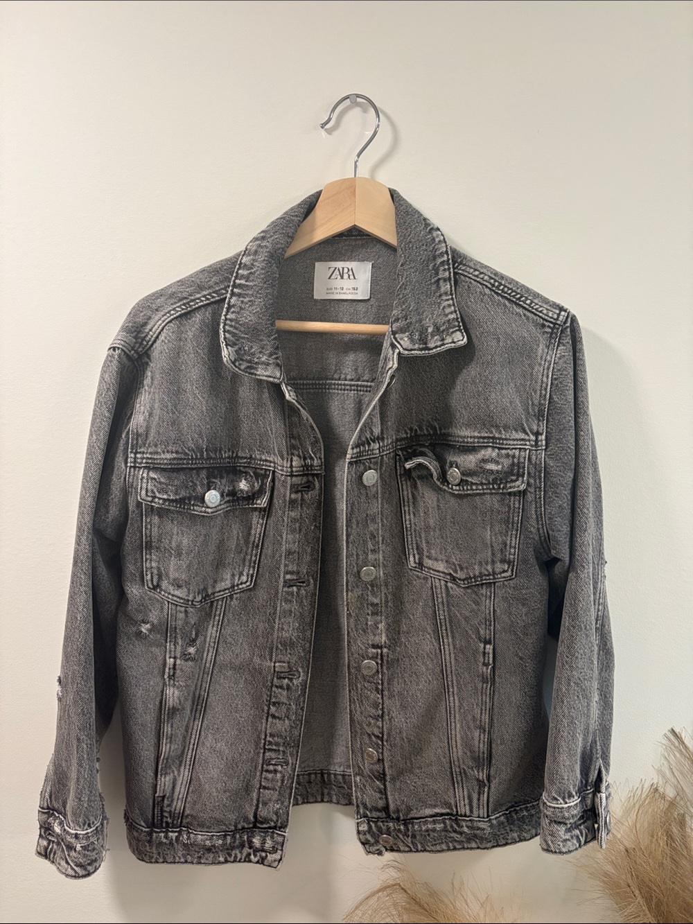 ZARA Kids Grey Washed Denim Jacket
